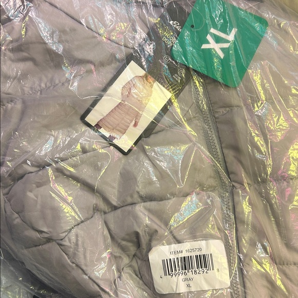 NWT Eddie Bauer Ladies Hooded Down Duffle Coat GRAY - size XL - Picture 8 of 8